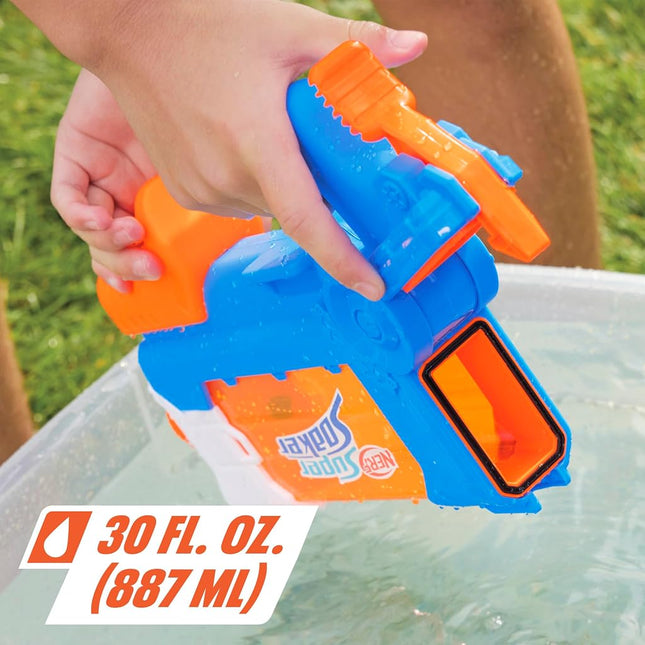 NERF Super Soaker Flip Fill Water Blaster, 4 Spray Styles, Fast Fill, 30 Fluid Ounce Tank, Outdoor Toys, Kids Easter Gifts or Basket Fillers Stuffers, Ages 6+
