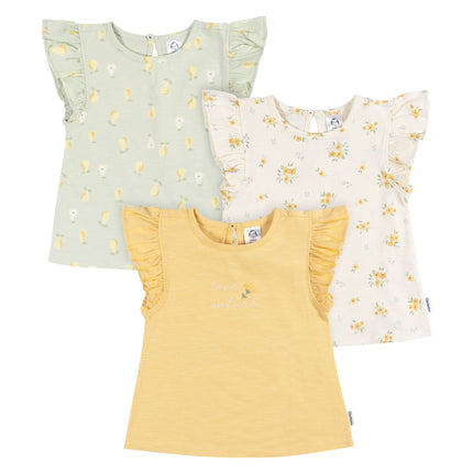 Gerber Baby Girls' Toddler 3-Pack Short Sleeve Tee