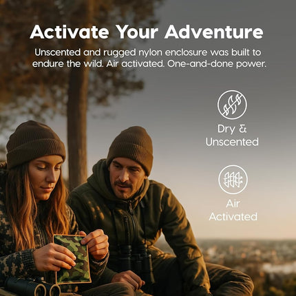 IRIS USA Hand Warmers, Extra Large - 30 Individual Warmers, Up to 18-Hour Heat Packs for Hot Hands Feet & Body, Unique Camo Pattern, Disposable Portable Pocket Warmers Bulk for Camping Skiing Outdoor