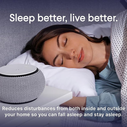 SNOOZ Máquina inteligente de ruido blanco - Ventilador real en su interior para sonidos de ruido blanco sin bucles - Control remoto basado en aplicación, temporizador de apagado y luz nocturna - Cloud