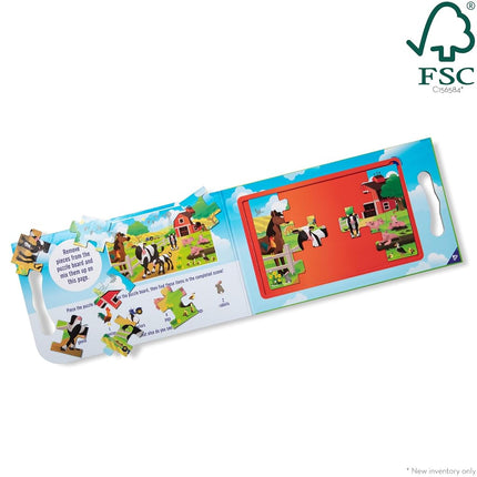 Melissa & Doug Take-Along Magnetic Jigsaw Puzzles Travel Toy � On The Farm (2 15-Piece Puzzles)
