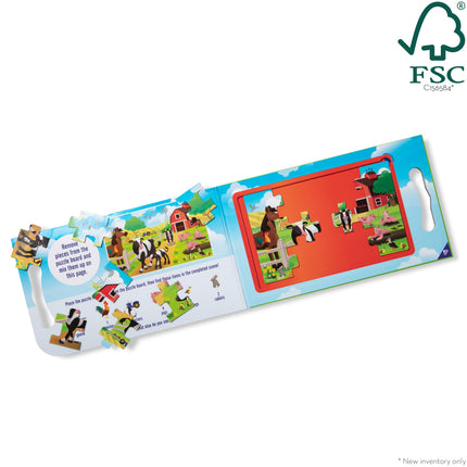 Juguete de viaje Melissa & Doug con rompecabezas magnéticos para llevar – En la granja (2 rompecabezas de 15 piezas)