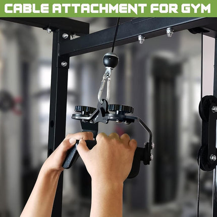 Home Gym Fitness Spreader Bar Multi-Grip Wide LAT Pull Down Bar, Neutral Grip Handle, LAT Pulldown Attachments Long Bar for Cable Pulley System Machine, T-bar Row Landmine Attachment (SP-B01)