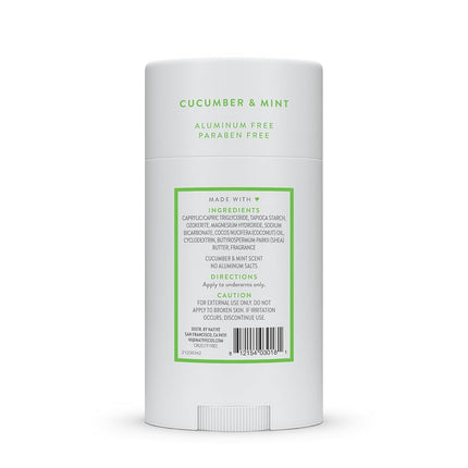 Native Aluminum-Free Clean Deodorant with Natural Derived Ingredients, 72HR odor control | Deodorant for Women and Men, With Baking Soda, Coconut Oil, Shea Butter | Cucumber & Mint