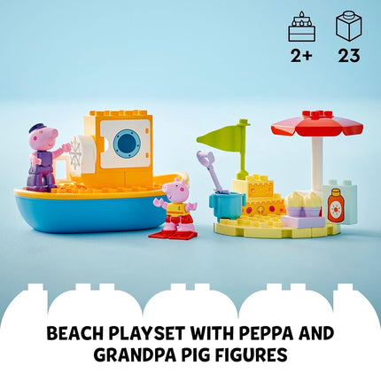 LEGO DUPLO Peppa Pig Boat Trip Bath Toy, Building Block Learning Set for Preschool Kids with 2 Peppa Pig Figures Included, Water Toy Gift Idea for Toddlers Ages 2 and Up, 10432