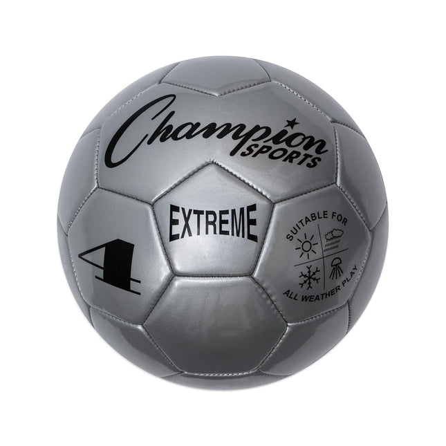 Champion Sports Extreme Series Size 4 Composite Soccer Ball (Silver)