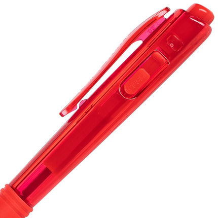 Pentel BK440 Retractable Ballpoint Pen and Ergonomic Triangular Grip Zone Pack of 12 red
