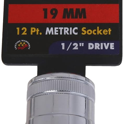 Gearwrench 80754 Socket, 12 Point, 1/2" Drive, 19 mm