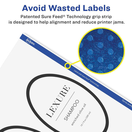Avery Glossy Clear Oval Labels with Sure Feed, 4" x 6", 50 Glossy Clear Labels, Print-to-The-Edge, Laser/Inkjet Printable Labels