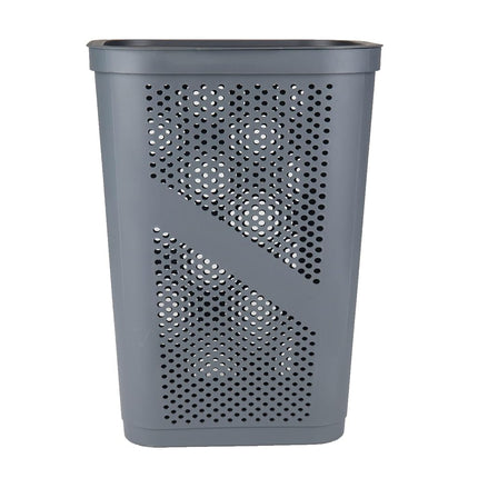 Mind Reader 60L Slim Laundry Hamper, Set of 2, Clothes Basket, Lid, Ventilated, Plastic, 17.25"L x 13.75"W x 23.5"H, Gray
