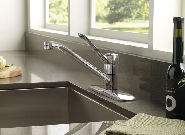 Moen 7425 Chateau Robinet de cuisine monotrou à arc bas, chrome