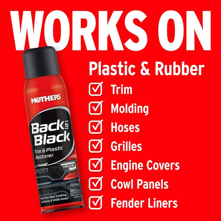 Mothers 06110 Rénovateur de garnitures et plastiques Back-to-Black - 283 g
