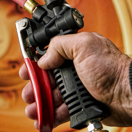 Milton Industries 572D Pro Digital Pistol Grip Inflator Gauge-36 Hose and Kwik Grip Safety Chuck-255 PSI, Assembled in USA