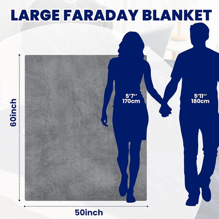 Preboun 60 X 50 Inch Faraday Blanket EMF Protection Flannel Grey