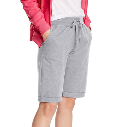 Hanes Women's French Terry Bermuda Short, Light Steel, Medium