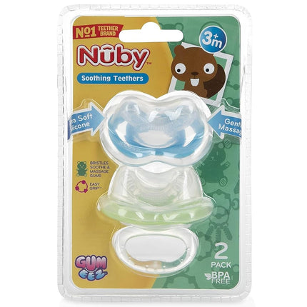 NUBY SOFTFLEX Gum-EEZ First TEETHER 0M+ Boys Blue/Green BPA Free