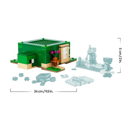 LEGO Minecraft The Turtle Beach House Toy with Animal Figures & Mobs, plus Accessories incl. a Crafting Table - Gaming Gift for 8+ Year Old Boys & Girls - 21254