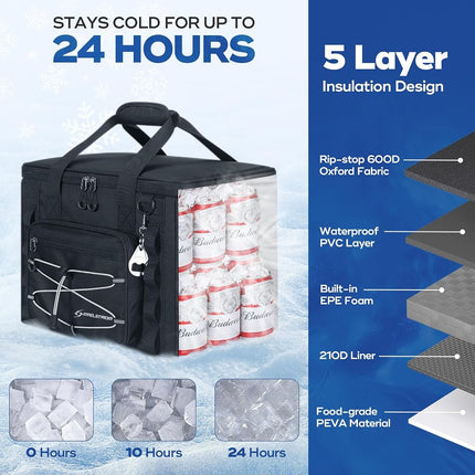 Maelstrom 30Can Collapsible Soft Cooler Bag, Leakproof Insulated Ice Chest