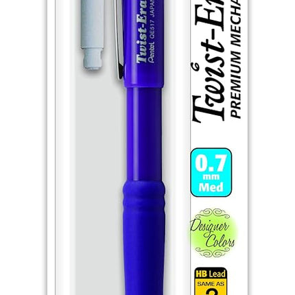 Pentel Twist-Erase Express Automatic Pencil, 0.7mm, Medium Line, Assorted Fashion Colors (QE517FEBPM)