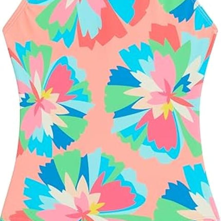 Kanu Surf Girls' Hurricane Beach Sport UPF 50 One Piece Swimsuit, Kiana Coral, 14