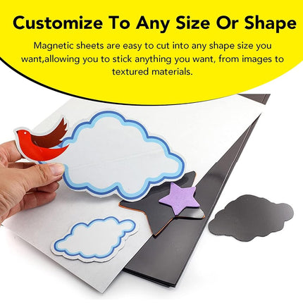 DIYMAG Magnetic Adhesive Sheets, |4" x 6"|, 10 Pack，Cuttable Magnetic Sheets，Flexible Magnet Sheets with Adhesive for Crafts, Photos and Die Storage, Easy Peel and Stick