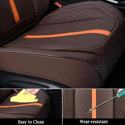 Doogo Automotive Seat Covers, Car Seat Covers 5 Seat, Leaher Car Seat Protectors, Front and Rear Car Seat Covers， Driver Seat Cover Auto Accessories Fit for Most Vehicles