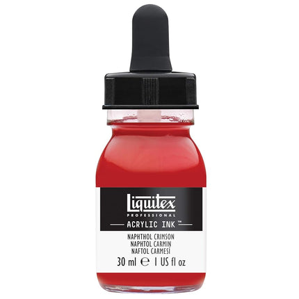 Liquitex 4260292 liquid professional acrylic paints - ink, 30 ml, highly pigmented airbrush paint, naphthol karmin