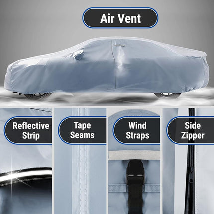 iCarCover Fits: [Jaguar XK8 / XKR] 1997-2008 Premium Full Car Cover Waterproof All Weather Resistant Custom Outdoor Indoor Sun Snow Storm Protection Form-Fit Padded Cover with Straps