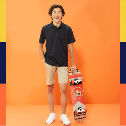 French Toast Boys' Polo Deportivo de Manga Corta que Absorbe la Humedad, Rojo, 10-12