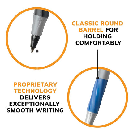 BIC Round Stic Grip Xtra Comfort Ball Pen, Medium Point (1.2 mm), Blue, 36-Count