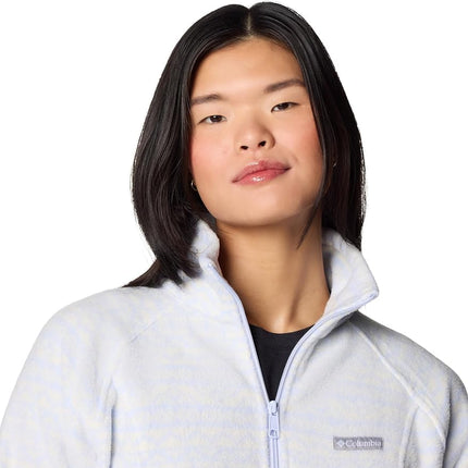 Columbia Women's Benton Springs Printed Full Zip, Snowdrift Madras Tonal, XXL