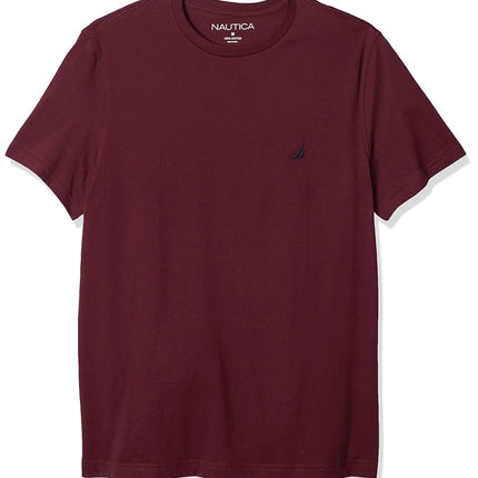 Nautica Men's Short Sleeve Solid Crew Neck T-Shirt, Royal Burgundy, XXXL