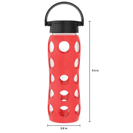 Lifefactory Glass Hydration Bottle Poppy 650 ml