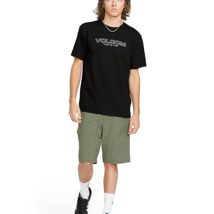 Volcom Men's Euro Logo Short Sleeve Tee, Black Newro, S