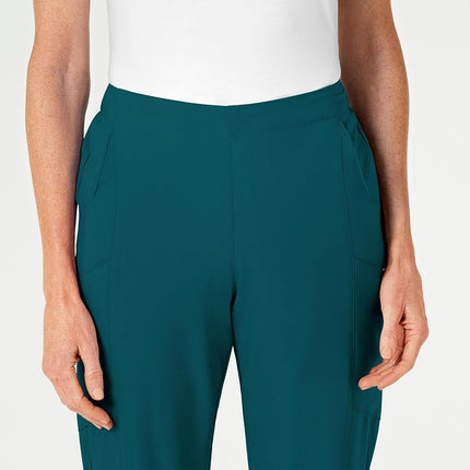 WonderWink Women's Flat Front Cargo Pant, Caribbean Blue, Small