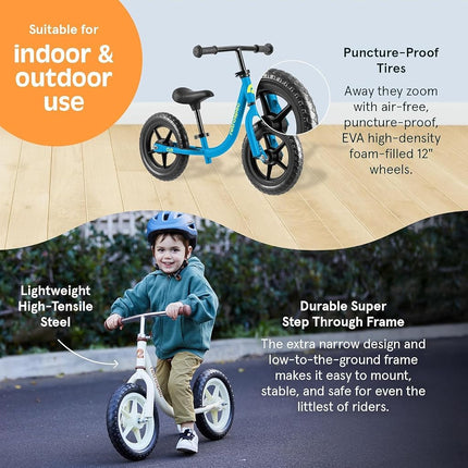 Retrospec Cub 2 Toddler 12" Balance Bike, 18 Months - 3 Years Old, No Pedal Beginner Kids Bicycle for Girls & Boys, Flat-Free Tires, Adjustable Seat, & Durable Frame