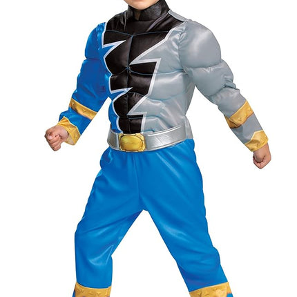 Blue Power Ranger Costume for Toddlers, Official Power Rangers Dino Fury Outfit with Mask