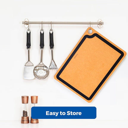 Cutting Board for Kitchen Dishwasher Safe, Wood Cutting Board, Natural Wood Fiber Composite, Juice Grooves, Non-Porous, Reversible, Extra Large, 17.3 x 12.8-inch, Natural Slate