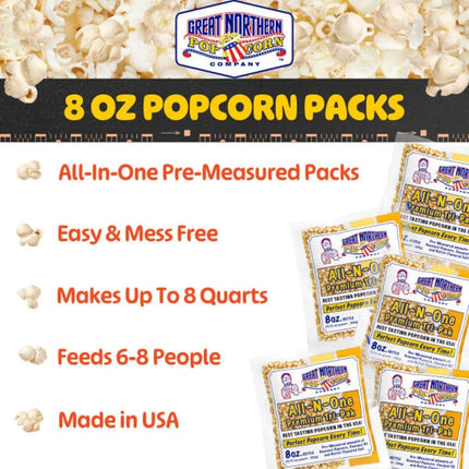Great Northern Popcorn Premium 8 Ounce Popcorn Portion Pack of 24