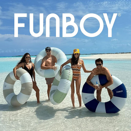FUNBOY Giant Vintage Tan Stripe Inflatable Tube Pool Float with Cup Holder 48" | Large Pool Float for Adults | Inner Tube Swimming Pool Toys Swim Rings | Pool Lounger Float for Pool Party & Summer
