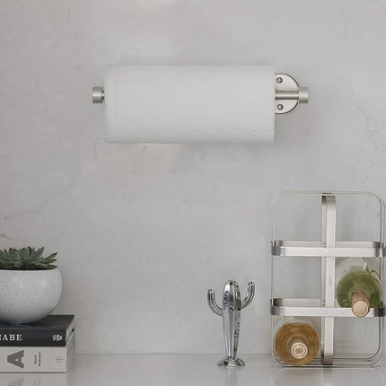 Umbra Cappa Wall Mount Paper Towel Holder – for Horizontal, Vertical and Under the Cabinet Mount, Nickel 1009237-410