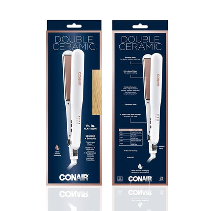 Conair Double Ceramic Flat Iron, 1 1/4-inch Hair Straightener