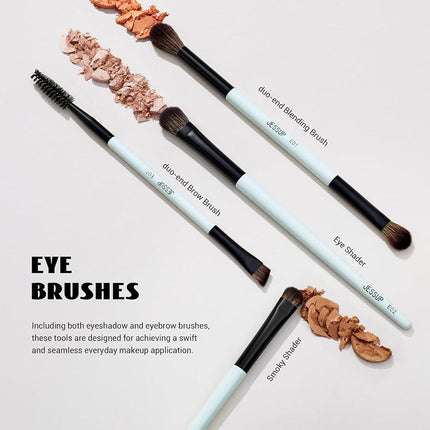 Jessup Makeup Brush Set 6pcs Double Sided Makeup Brushes for Face Eye T501