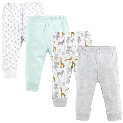 Hudson Baby Baby Girls' Cotton Pants and Leggings, Yellow Safari, 0-3 Months