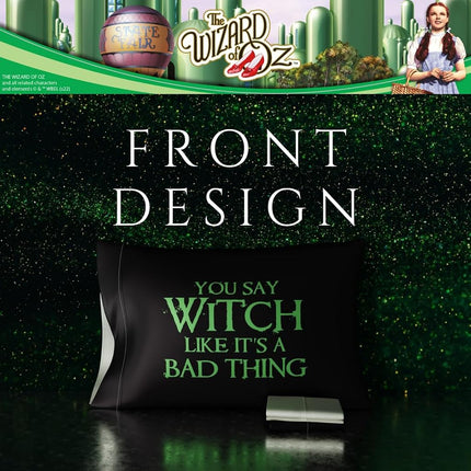 Franco Collectibles Wizard of Oz Wicked Witch Beauty Silky Satin Standard Pillowcase Cover 20x30 for Hair and Skin, (Officially Licensed Product)