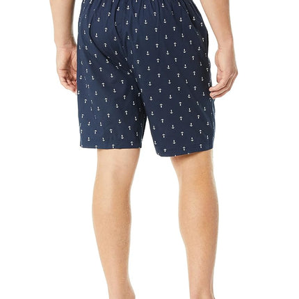 Nautica Men's Soft Woven 100% Cotton Elastic Waistband Sleep Pajama Shorts - Blue - Small