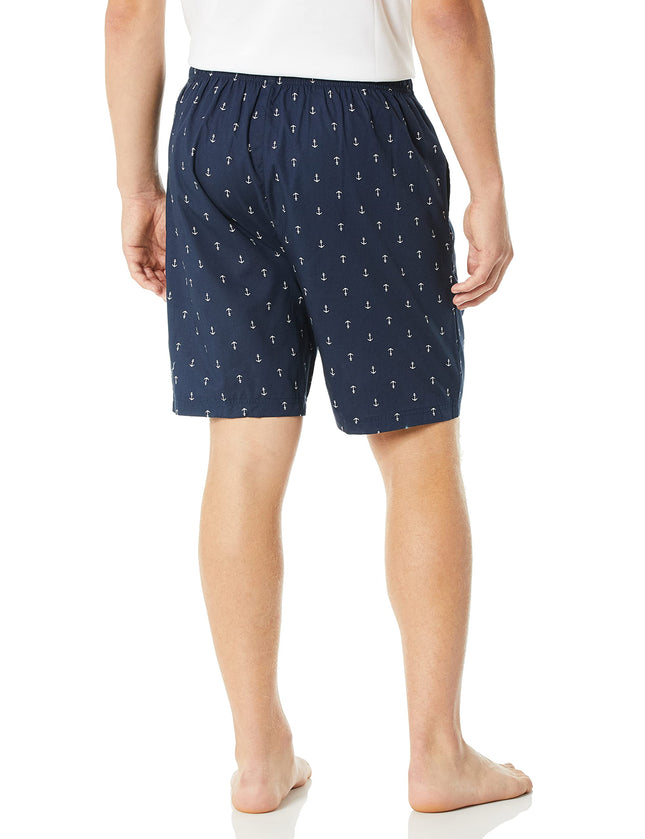 Nautica Men's Soft Woven 100% Cotton Elastic Waistband Sleep Pajama Shorts - Blue - Small