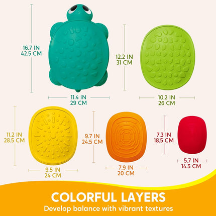 JOYIN Balance Stepping Stones for Kids, 5 Durable Non-Slip Stones, Promoting Toddler Balance Skills & Sensory Integration, Learning & Education Toys, Indoor & Outdoor Play Toys for Obstacle Course