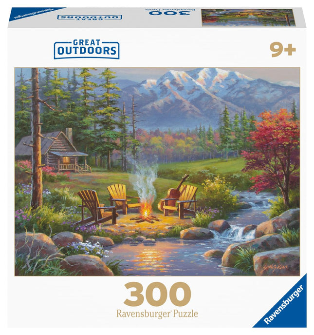 Ravensburger 82093 Great Outdoors Puzzle Series: Riverside Livingroom | 300 PC Puzzles for Adults � Every Piece is Unique, Softclick Technology Means Pieces Fit Together, Green