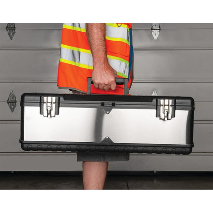 CAJA DE HERRAMIENTAS DE ACERO DE 26 PULGADAS PERFORMANCE TOOL W54026 CON BANDEJA PORTAHERRAMIENTAS DESMONTABLE